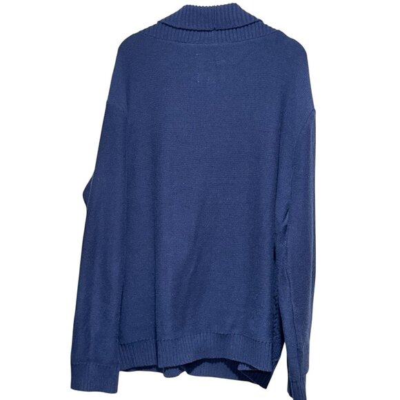 St Johns Bay Size XXL Blue Cable Knit Wool Blend Shawl Mens Cardigan Sweater - Picture 4 of 9